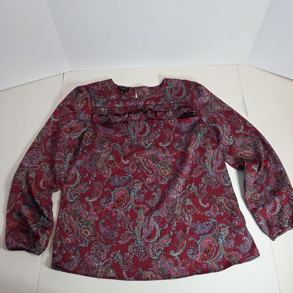 Talbots Paisley Blouse - Red and Blue Tones - Picture 6 of 11